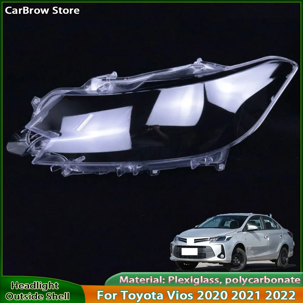 

Headlight Shade Lens Plexiglass For Toyota Vios 2020 2021 2022 Front Lampshade Lamp Shell Headlamp Cover