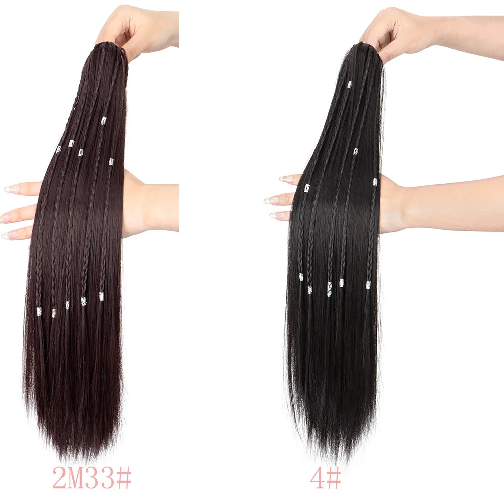 55 cm lange, gerade Pferdeschwanz-Extensions mit Krallenclip, synthetische Haarverlängerungen, Pferdeschwanz-Kieferclip-Haarteile für Frauen und Mädchen