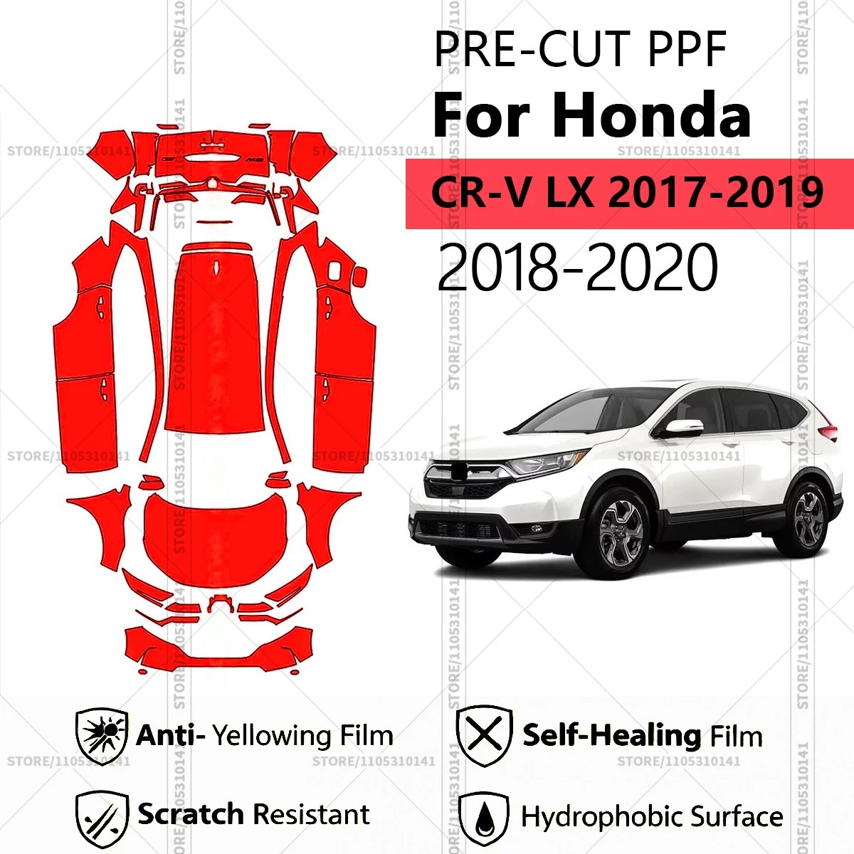

Предварительно нарезанная прозрачная защитная пленка PPF для автомобилей, профессиональная пленка для полной защиты кузова Honda CR-V LX 2017-2019