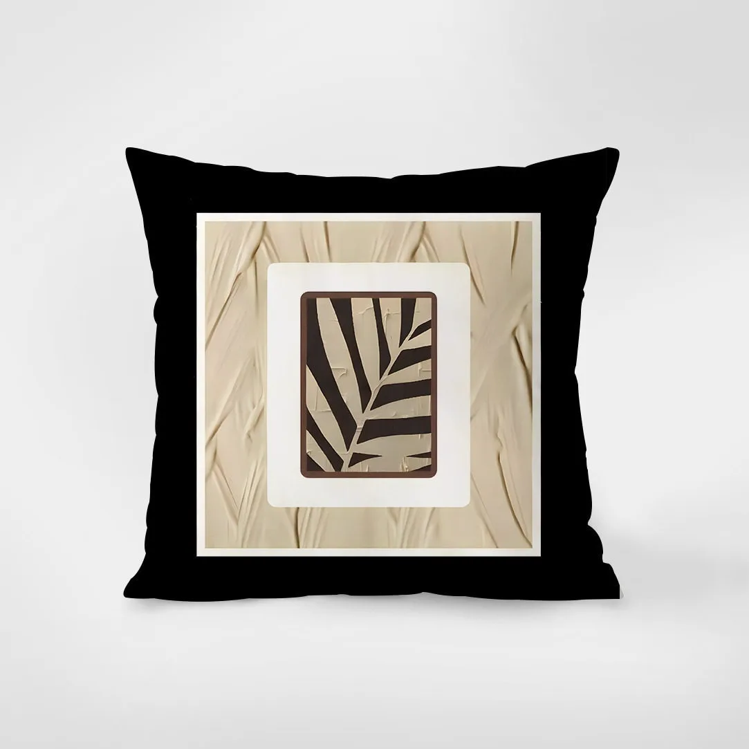 Modern Abstract Flower Art Peach Skin Pillowcase Brown Giraffe Border Decorative Throw Cushion Cover for Living Room Home Decor