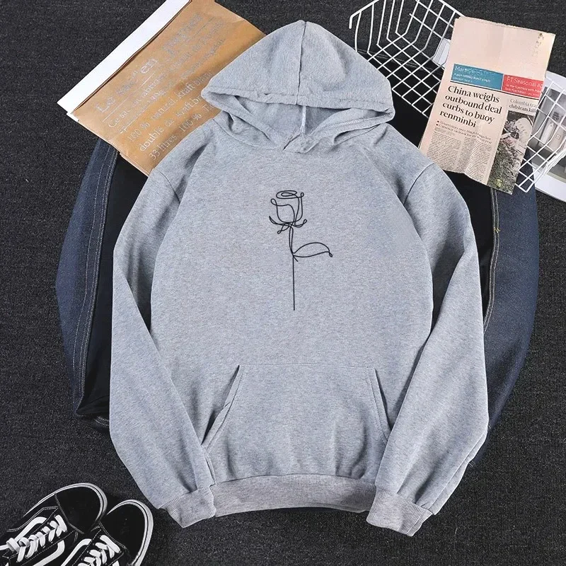 Heren eenvoudig bedrukte kangoeroezak hoodie losse casual top heren lente en herfst hoodie sportkleding comfortabele streetwear