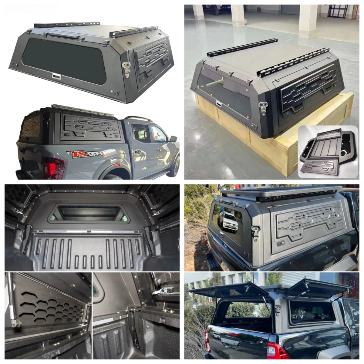 

Pickup 6ft Long Bed Cap Aluminum Hardtop Topper Ute Camper Shell Truck Canopy for 2017 2019 2020 Navara Frontier D40