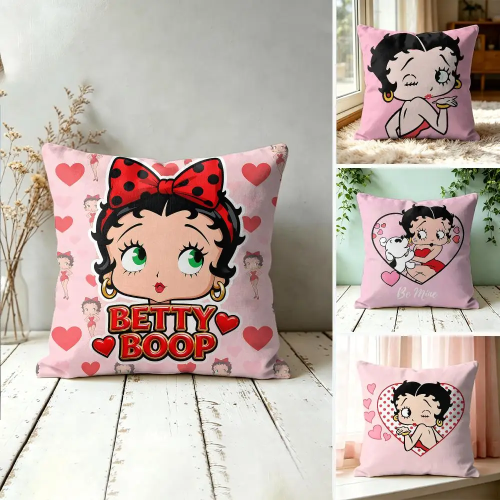 B-Boop-fashion B-Betty Cushion Cover Square Decorative Throw Pillow 40x40cm For Sofa Bedroom Living Room Home Decor