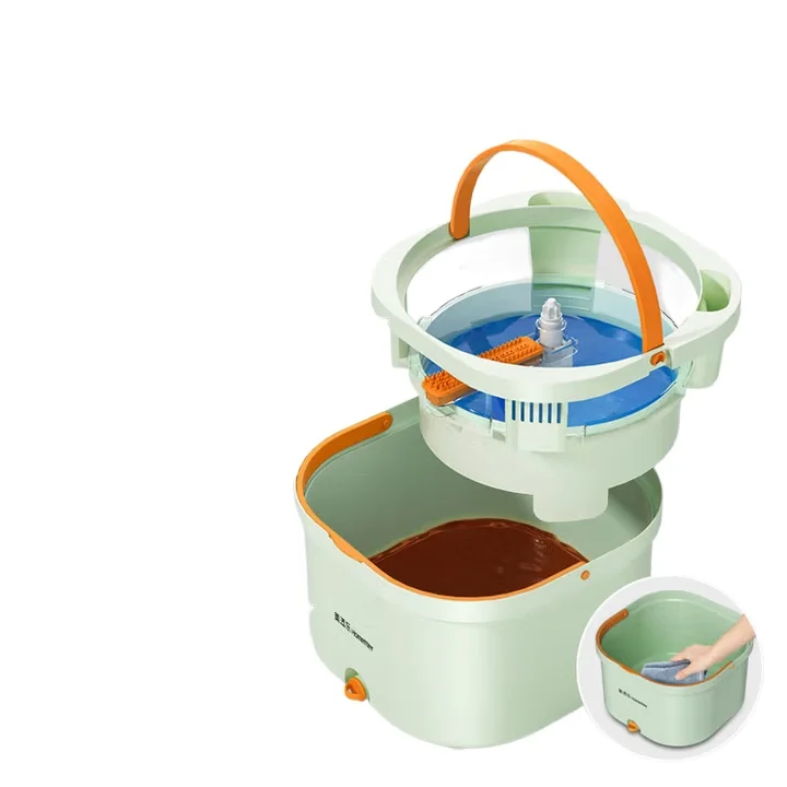 Meitianle Spin Mop Set with Bucket for Easy Cleaning No Hands Wash Flat Mop for Hard Floors Rotating Mop System for Home Use