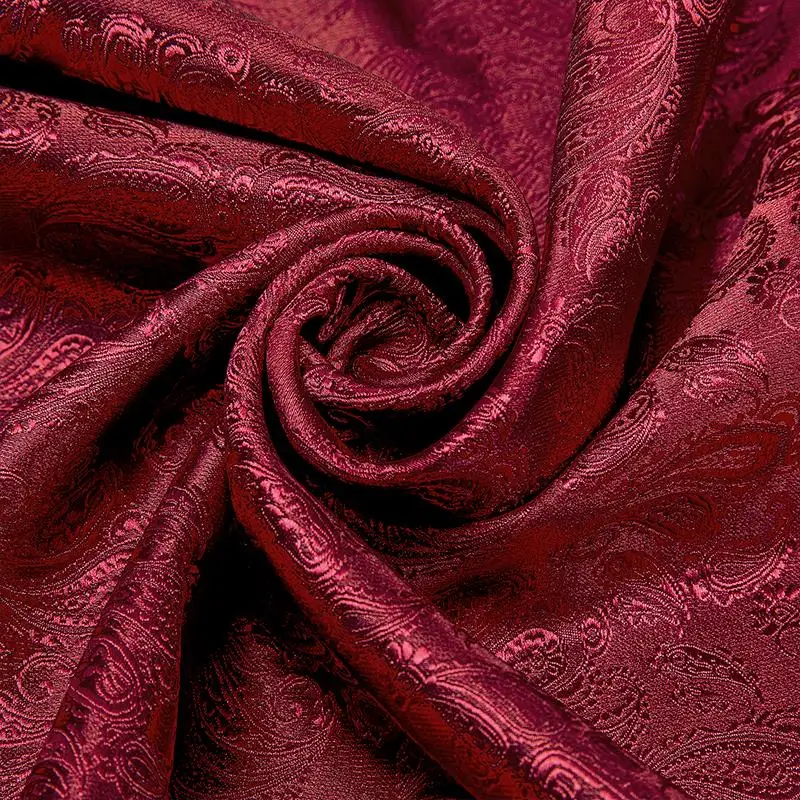 Barry.Wang Jacquard Seide Herren Schal Blumen Paisley stilvolle Burgunder Gold grün rot blau lila für männliche Hochzeit Business Party – Detail 4