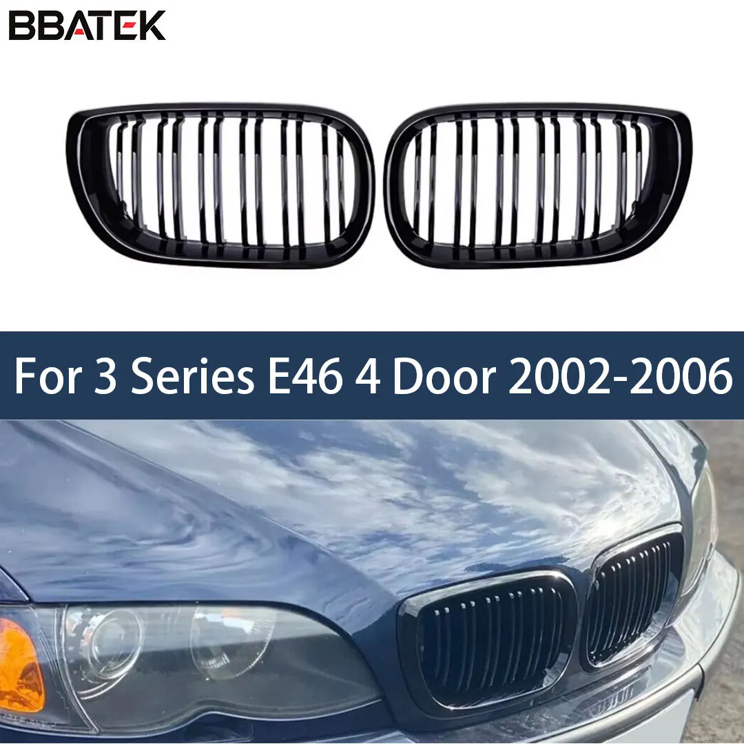 Per BMW E46 Serie 3 4 Porte 2002-2006 Griglia Paraurti Anteriore Sportiva Accessori Auto Tuning Nero Lucido Upgrade Modifica