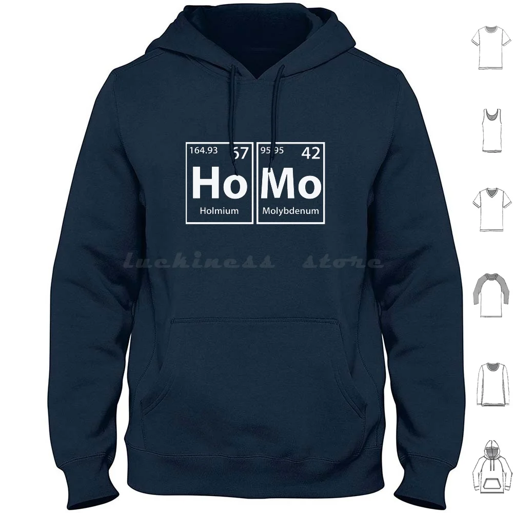 Homo ( Ho-Mo ) Periodic Spelling Hoodie Cotton Long Sleeve Homo Periodic Periodic Periodic Spelling Periodic Table