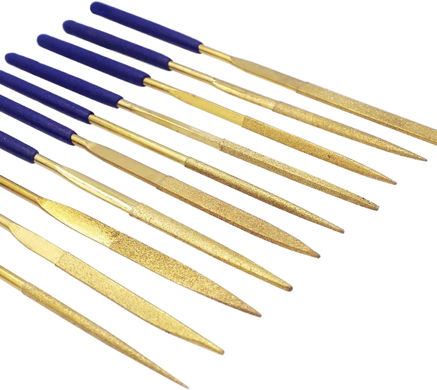 10/5pcs Mini Diamond Needle File Set 3x140mm DIY Wood Rasp File Needle Precision Hand Carving Tools for Glass Stone Jewelry