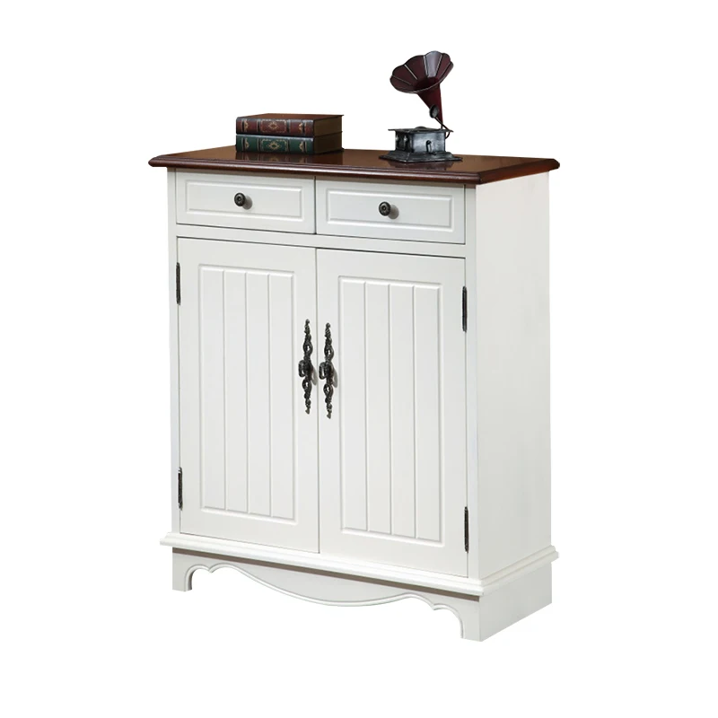 

YY Entrance Cabinet Two Buckets Double-Leaf Shoes Cabinet Vintage Distressed Hand-Painted Petty Asset Complete Furniture