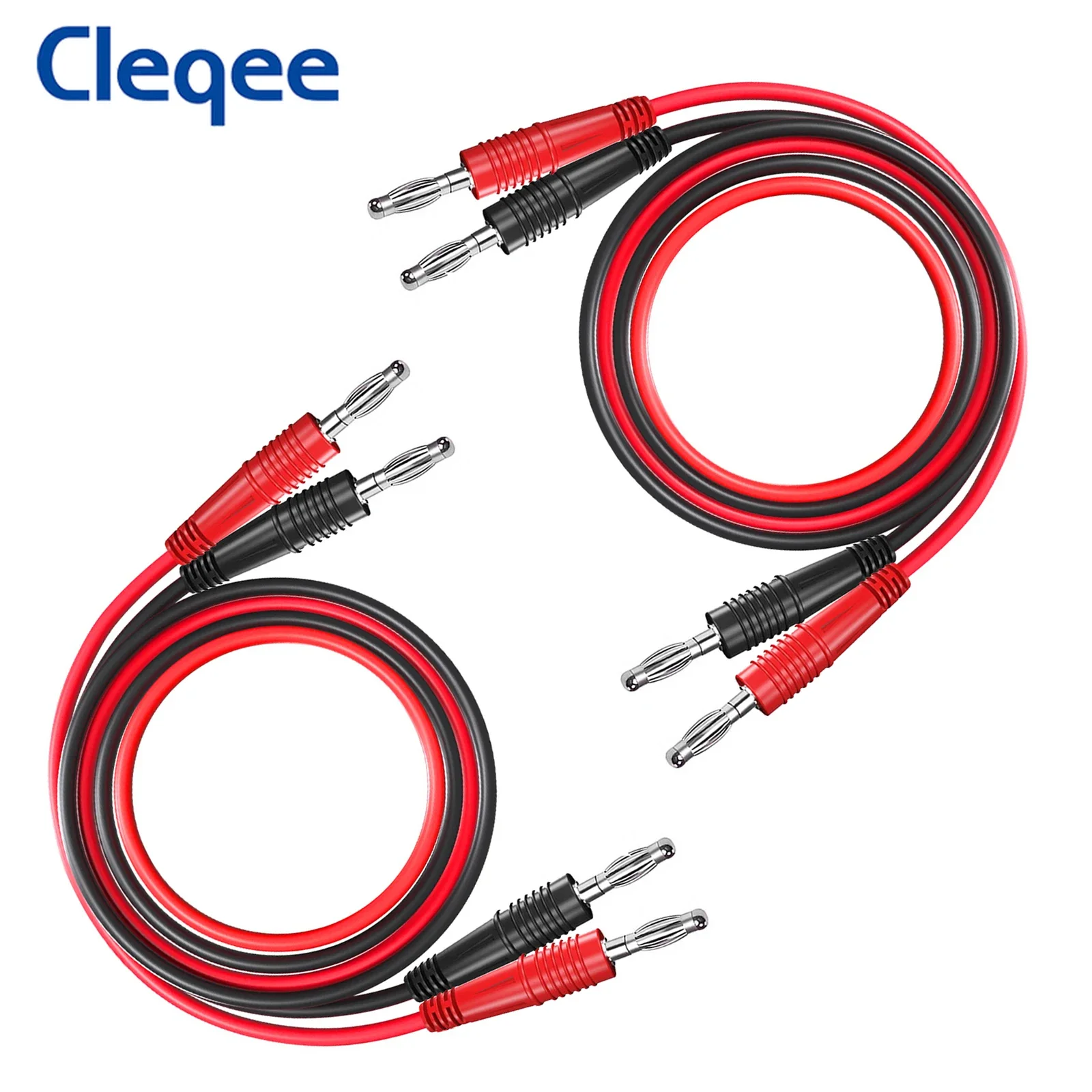 Cleqee P1041 Dual 4mm Banana Plug Soft PVC Multimeter Test Lead Universal Banana Plug 1m Cable Wire For DIY Electronic