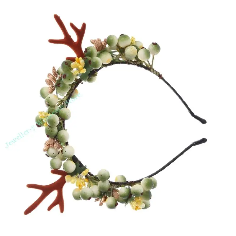 r7uf لطيف Bacca و Renindeer Antler Hair Haoop Women Wash Wash Makeup Makeup for Photogrand