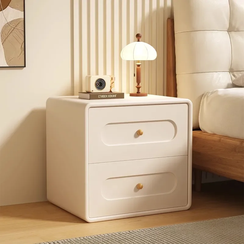 for Cream Wind Bedside Table Household Bedroom Small Light Luxury High End Solid Wood Drawer Nightstand Storage Cabinet
