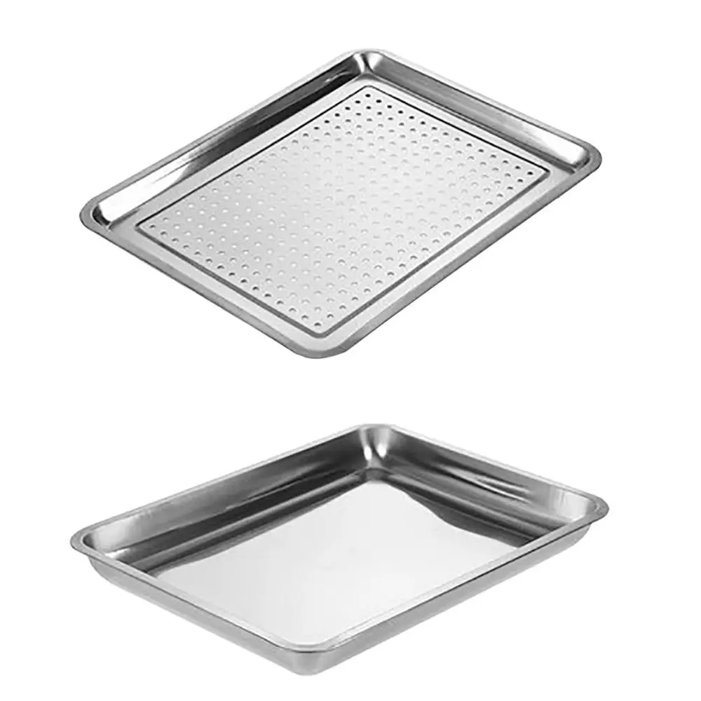 

New Stainless Steel Tea Tray Rectangle Japanese Style Drainage Water Tray Barbecue Plate Teahouse Restaurant