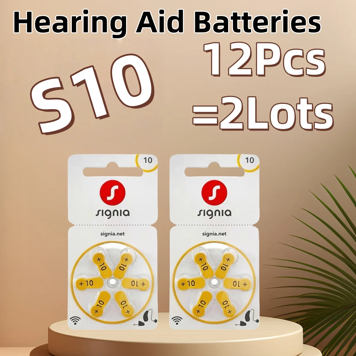 

Signia Hearing Aid Batteries Size 10 S10 A10 ZA10 PR70 Zinc Air 1.4V Hearing Aid Button Batteries