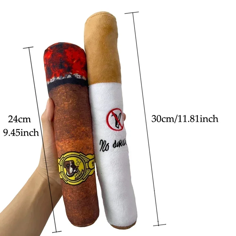 

Pet Funny Toys Cigar Big Smoke Plush Sound Squeak Fake Cigarettes Toys Dog Chew Molar Interactive Game Bite Resistant Pet Toy