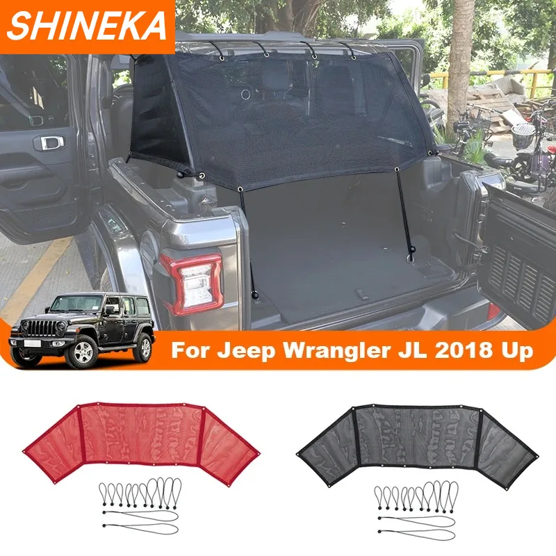 SHINEKA Car Trunk Sun Protection Sunshade Cover Heat Insulation Net for Jeep Wrangler JL 4-Doors 2018 Up Protection Accessories