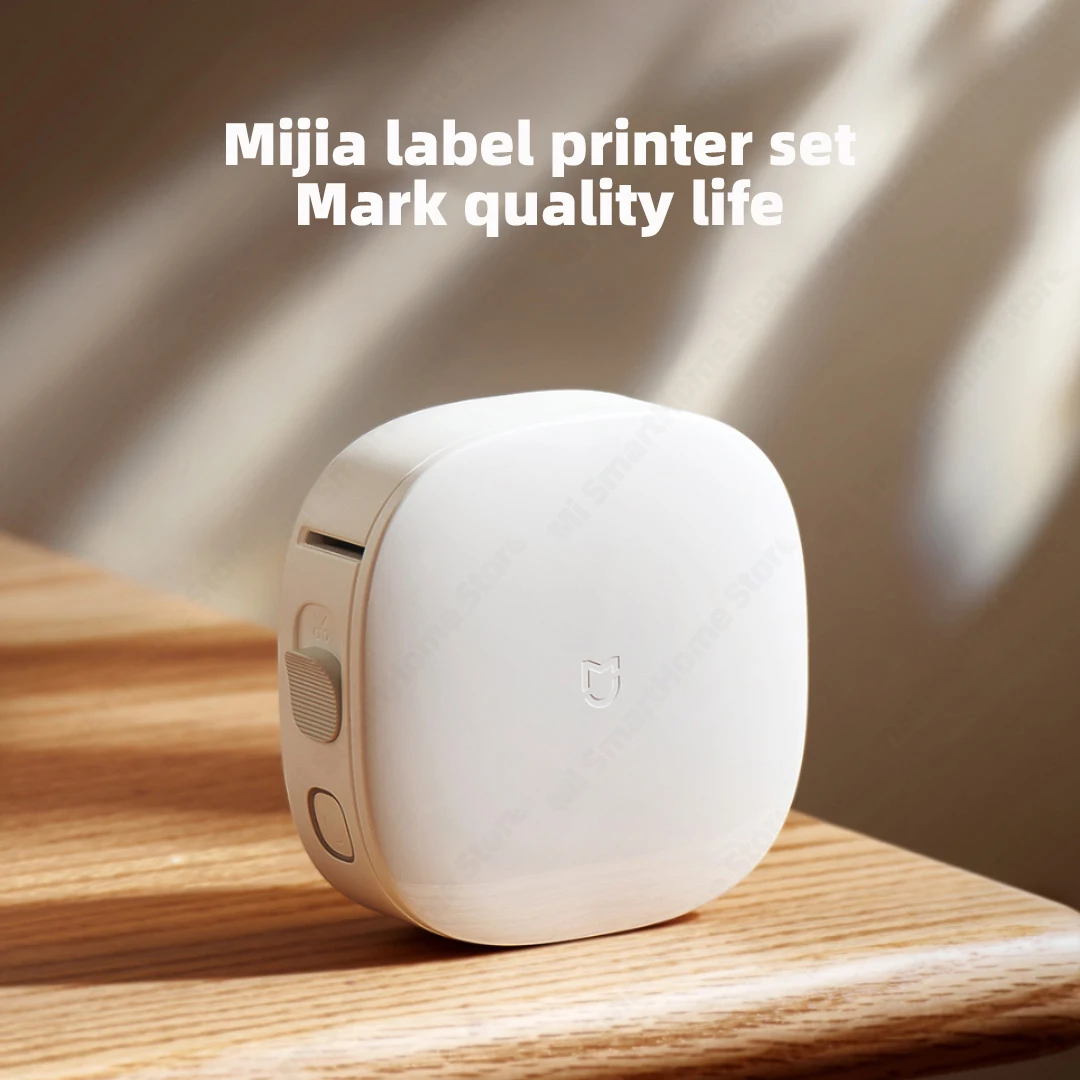 Xiaomi Mijia ชุดเครื่องพิมพ์ฉลากอัจฉริยะแบบพกพา, ชุดกระดาษสติกเกอร์กระเป๋าเครื่องพิมพ์ไร้สายสำหรับโฮมออฟฟิศหมึกฟรีแอป mihome