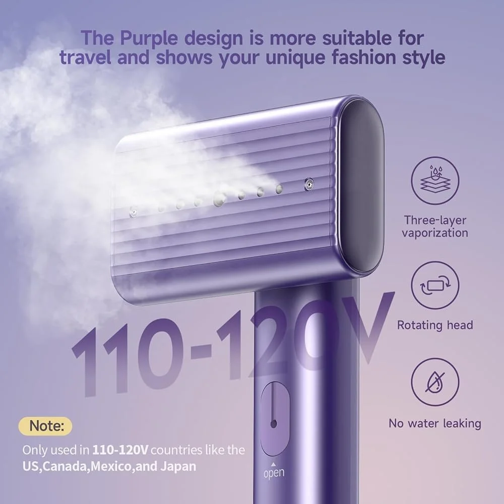 Travel Portable Handheld Fabric Steamer 1200W Fast Heat-up Rotary Mini Iron Clothes Wrinkles Home Vacation Easy Use