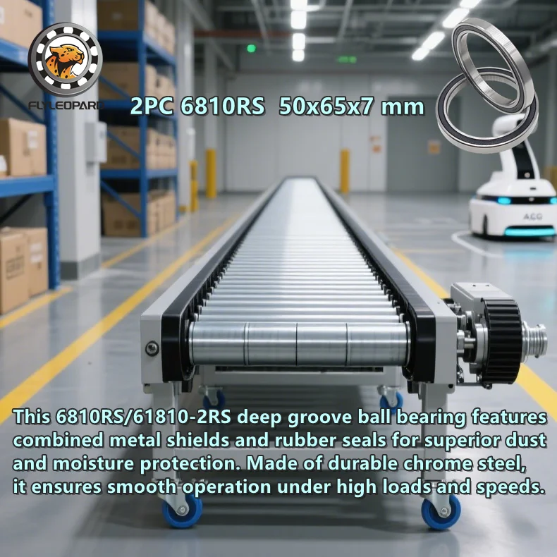 2 قطعة 6810RS مختومة كرة أخدود عميقة تحمل 50x65x7mm معدن محمي ومطاط مختومة