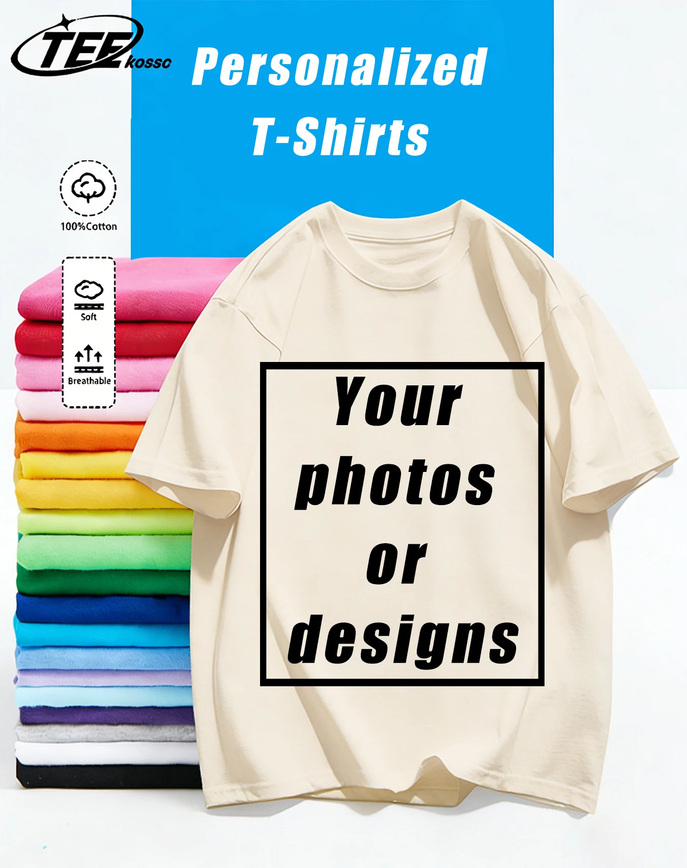 Personalisierte Grafik-Logo-Basics-T-Shirts Vintage Loose Clothing Fashion O-Neck Kurzarm Unisex Sommer 100% Baumwoll-T-Shirt