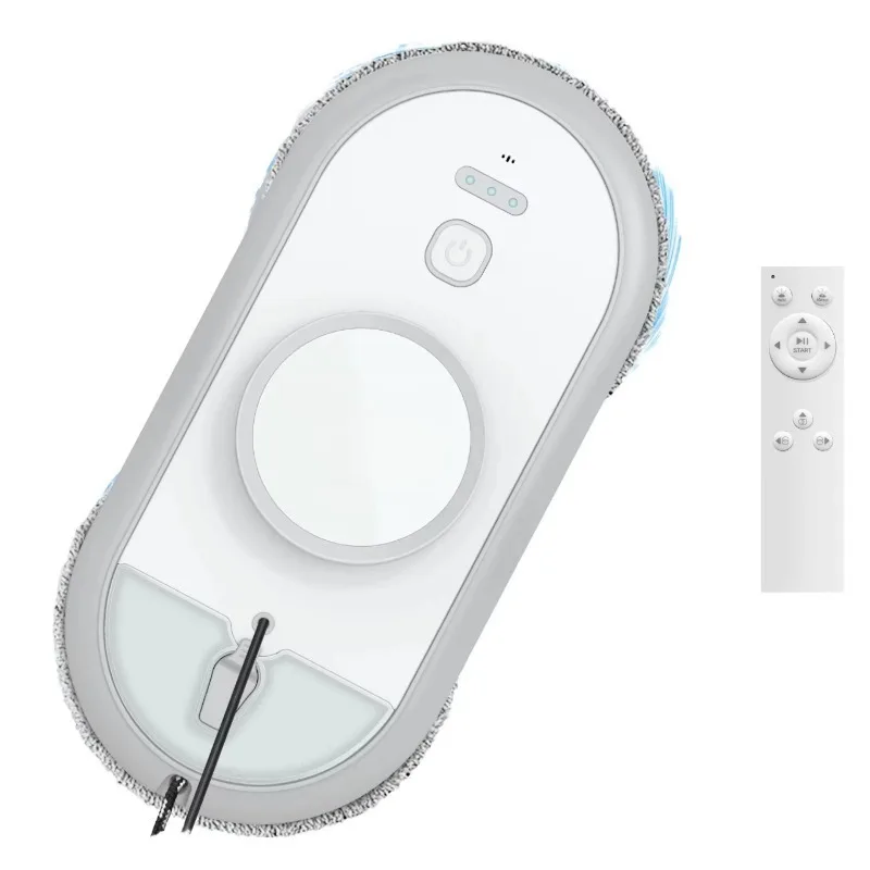Outdoor Window Cleaning Robot Vacuum Cleaner 600mAh Battery App-Controlled Household Use White Microfiber