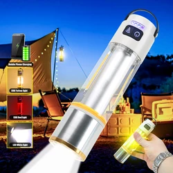 Tactical LED Camping Lantern Type-C Rechargeable LED Flashlight 6 Modes Dreamcast Portable Tent Emergency Self Defense Light