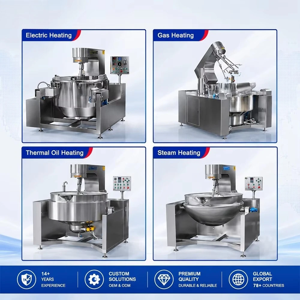 Automatic Flour Planetary Cooking Mixer Industrial Powder Electric Induction Stirring Cooking Kettle Factory Price CE Approved