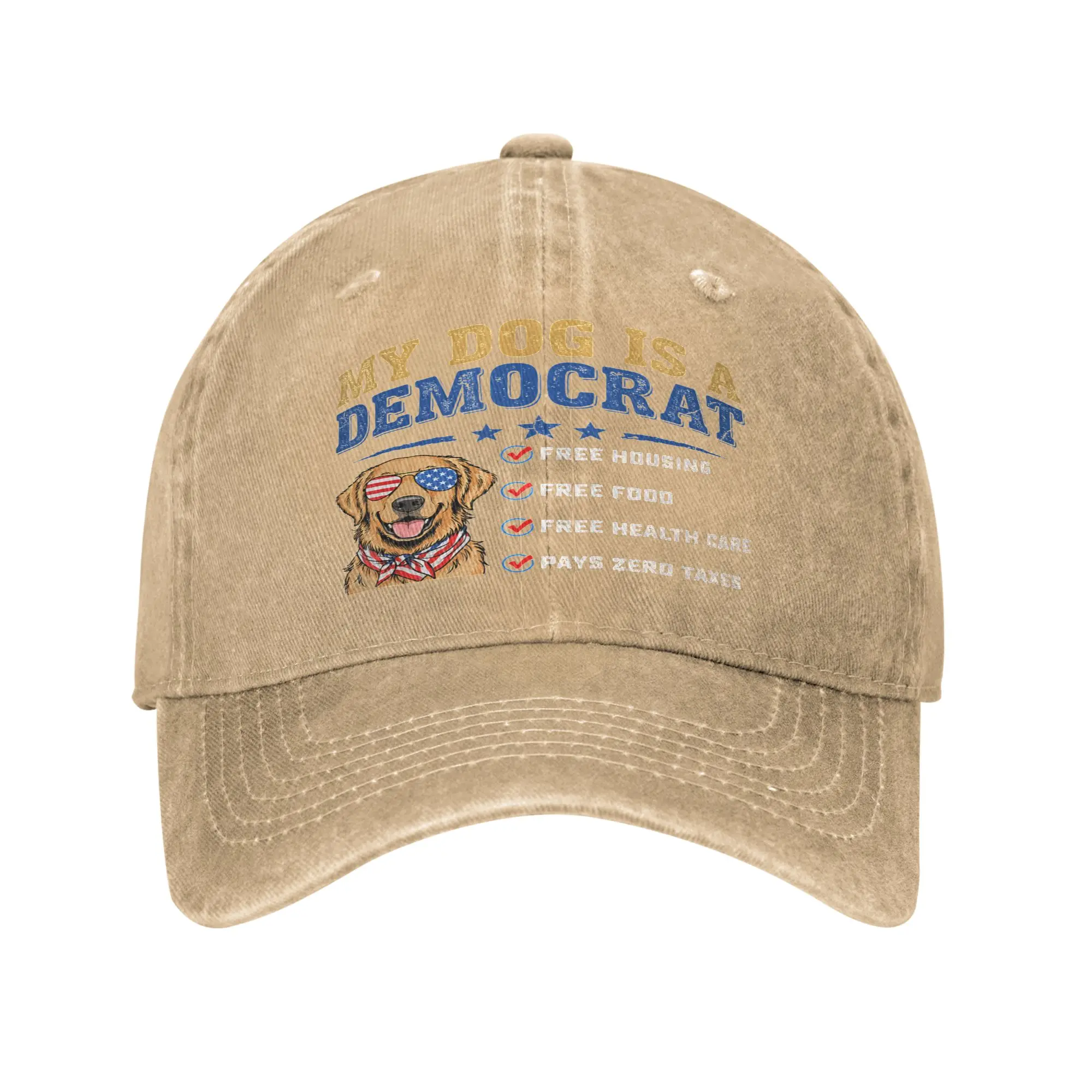 My Dog is A Democrat Funny Saying Cap  Vintage Baseball Cap Hats Visor Protection Snapback Cotton tops gorras