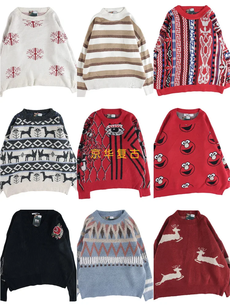 

Vintage Loose ex Pullover Wool Sweater Pattern Fair Isle Long Sve round Ne Spring Autumn Winter Faion Ladies' ...
