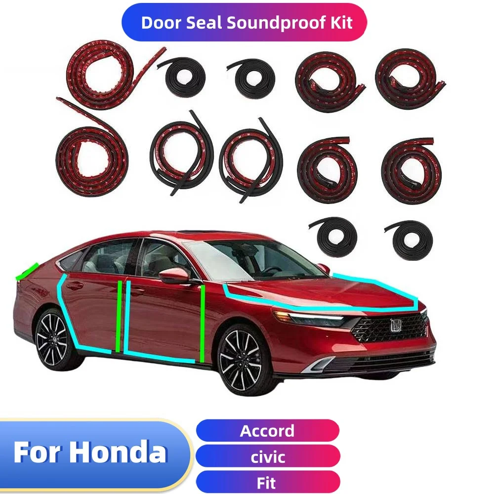 

Door Seal Soundproof Kit for Honda Accord civic Fit Soundproof Weather Draft Seal Strip Wind Noise Reduction Kit Automotiveseals