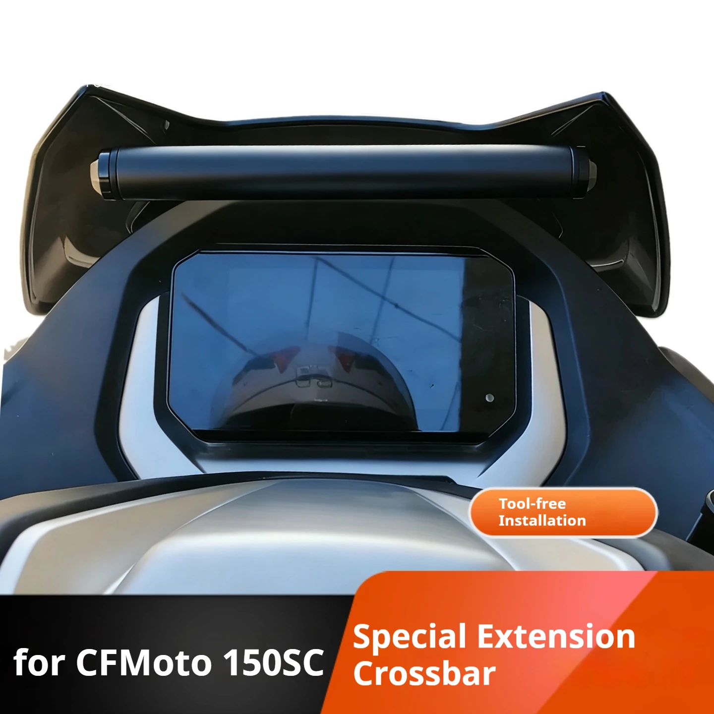 For CFMOTO 150SC Scooter Modified Expansion Bracket, Multifunctional Cross Bar for Mobile Phone GPS Support Stand Accessories