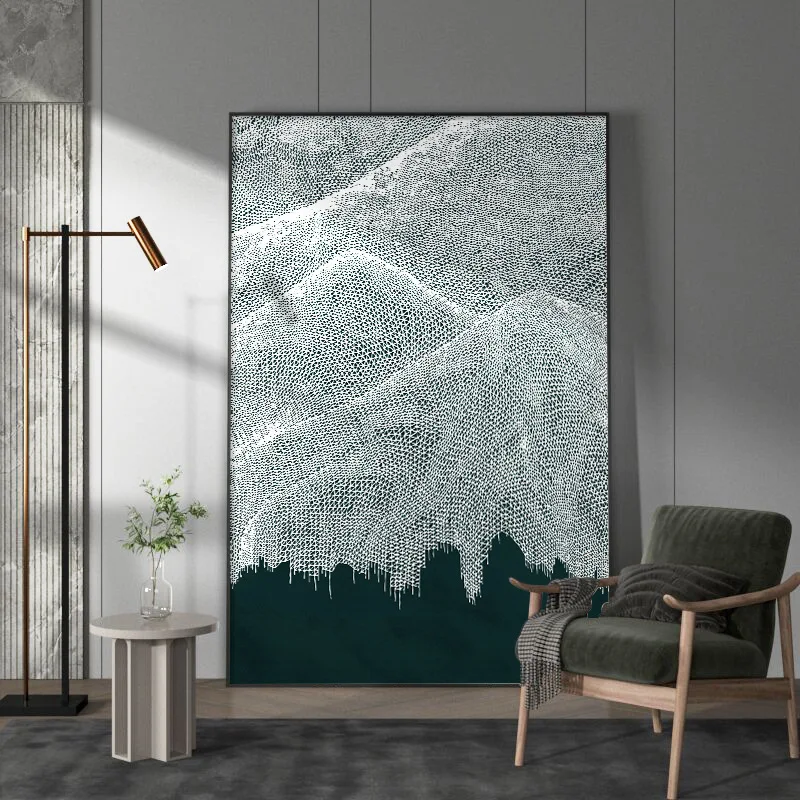 

High-end boss table tea table abstract landscape painting art entrance mural living room canvas painting