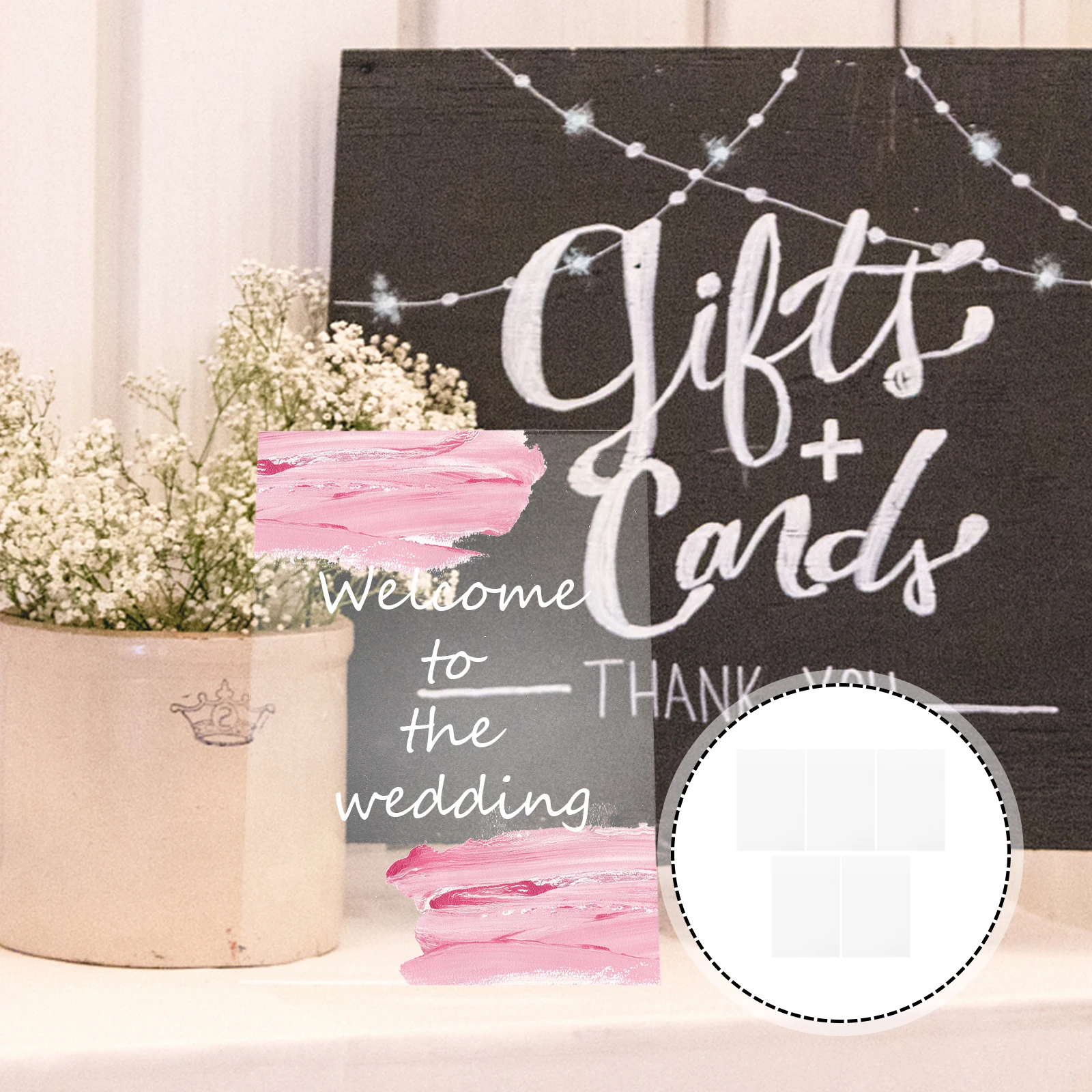 

Wedding Decoration Acrylic Card Sign Board for Diy Welcome Decorative Signage Signboard