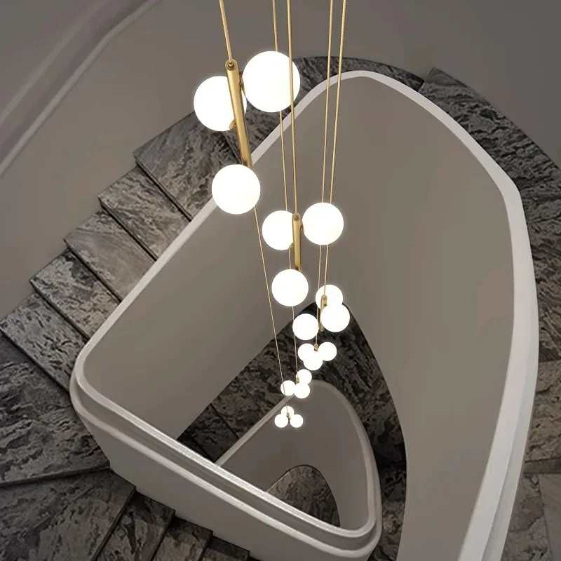 Imagem -03 - Nordic Pendant Lights For Home Decoration Stair Chandelier Sala de Estar e Jantar Luz de Teto Iluminação Interna