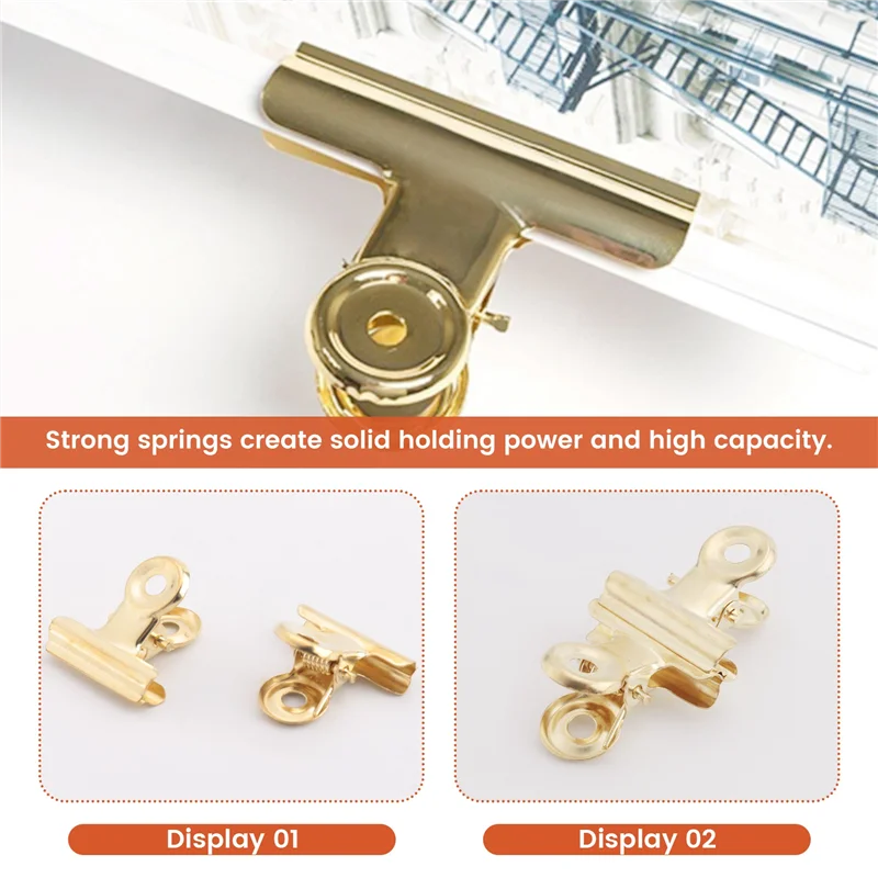 EDT-30 حزمة 1 بوصة مقاطع المفصلي البلدغ الصغيرة، مشابك الورق المعدنية الموثق ملف ورقة المال المشابك لأكياس العلامات والمحلات التجارية والمكتب و