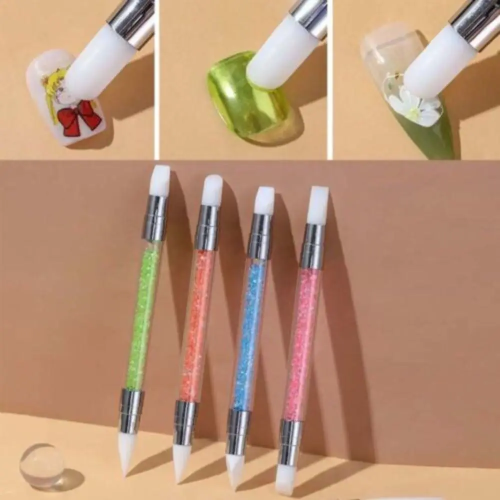 Strass Nail Art Silikons tift neue Silikon Acryl Dual Tip Punkt ier stift DIY Maniküre Werkzeuge multifunktion ale Nail Art Stifte