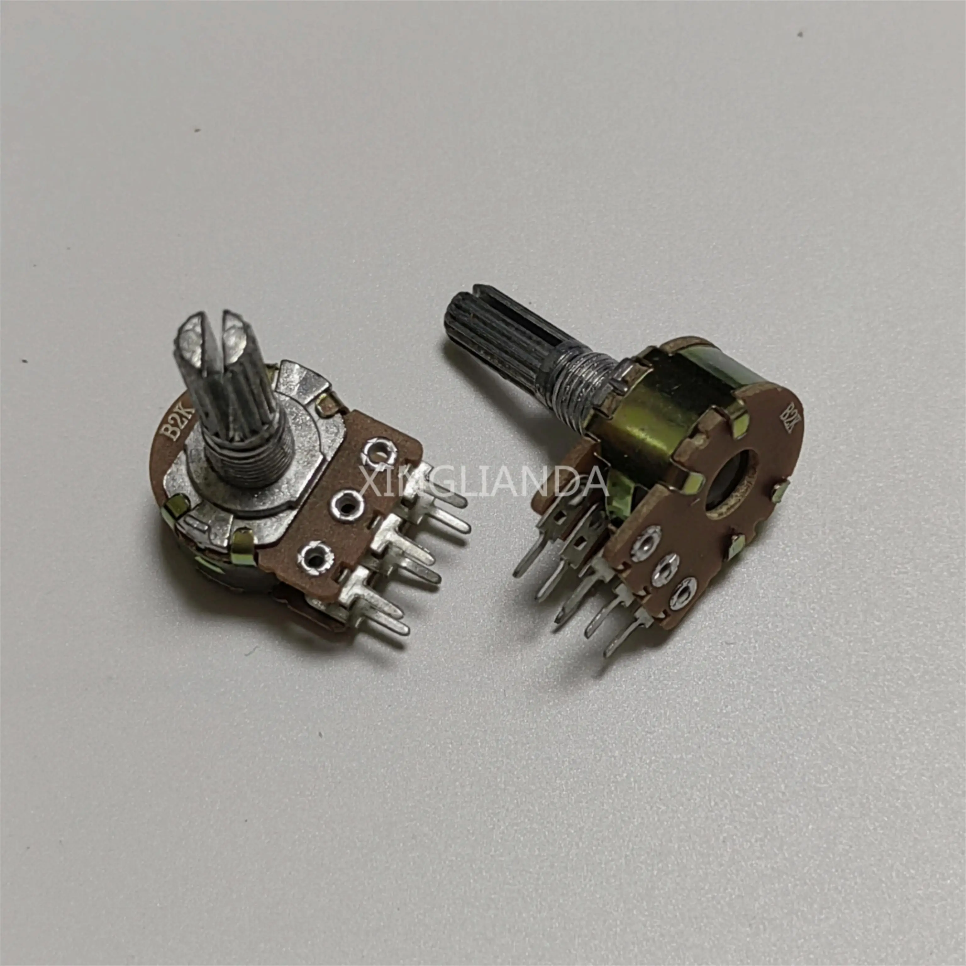 10PCS WH148 20mm 6 Pin Bilayer link linear potentiometer with nut&washer B1K 2K 5K 10K 20K 50K 100K 250K 500K 1M Rotary Switch