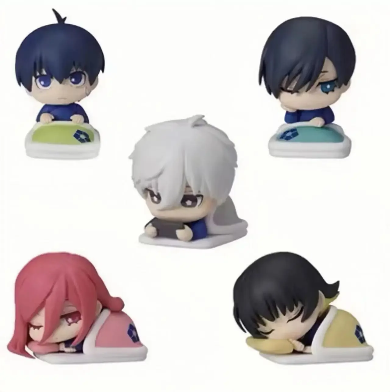 BLUE LOCK Action Figure Sleep Gacha Cute Cartoon Ornament Isagi Yoichi Chigiri Hyoma Nagi Seishiro Rin Itoshi Model Toy