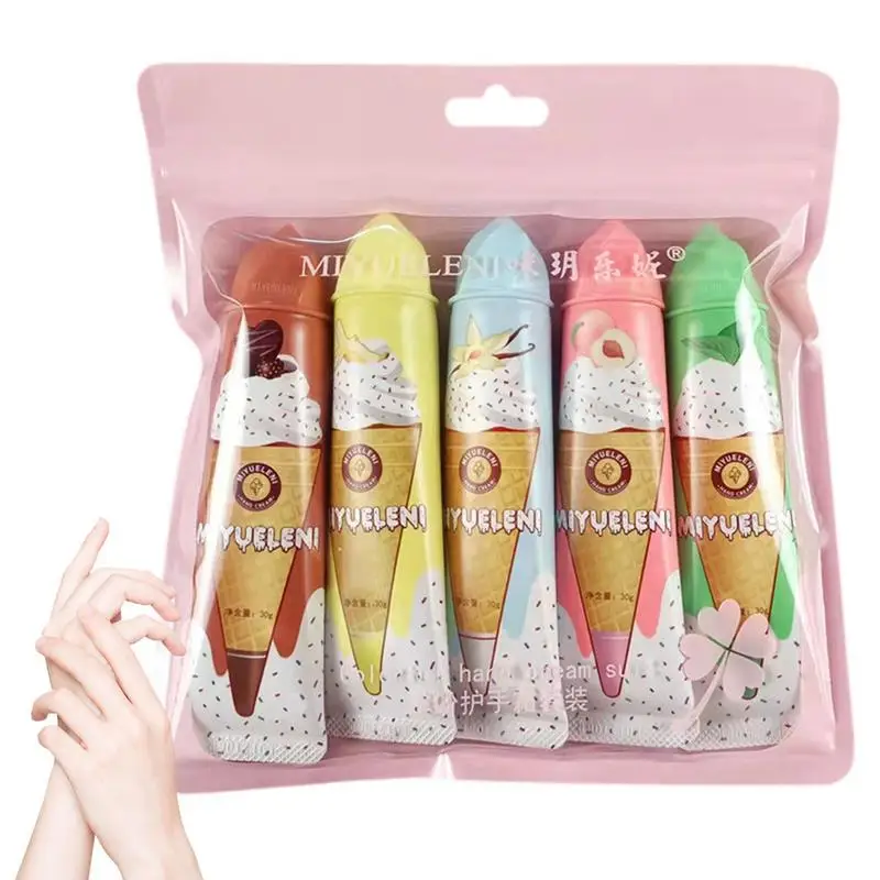 

5Pcs/Lot Hand Cream Set Hands Skin Moisturizing Anti Crack Hand Lotion Winter Anti Wrinkle Moisturizing Nourishing Hand Cream