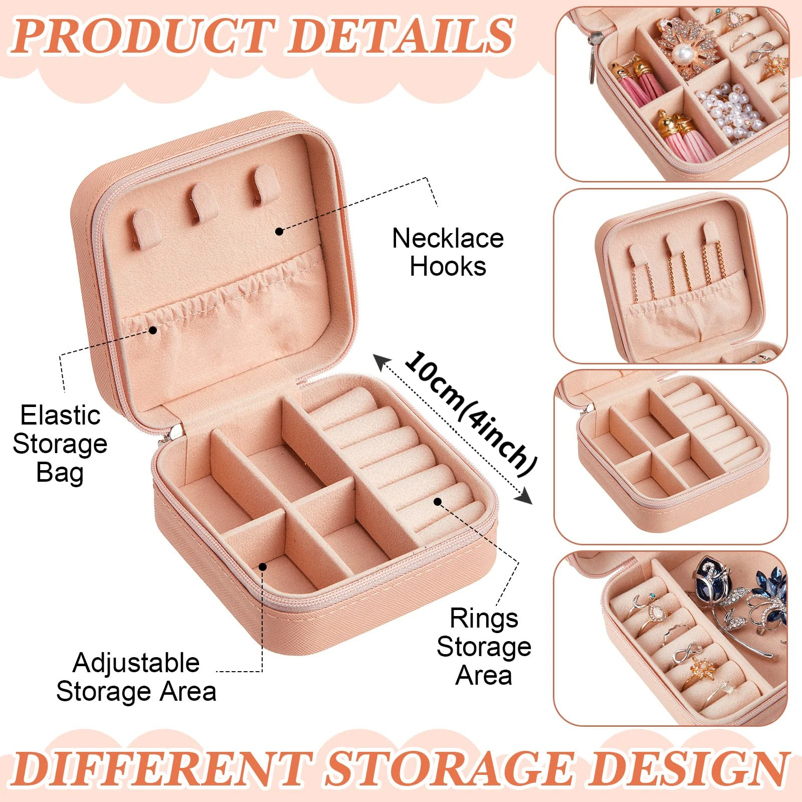 6-50pcs Travel Jewelry Case Bridesmaid Gifts Portable Jewellry Organizer Box for Wedding Guests Birthday Party Favor Storage Box view 6