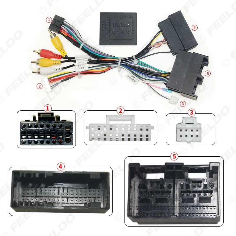 FEELDO Car 16pin Android Stereo Wiring Harness Power Calbe Adapter Plug  For Ford Ranger 2020 Stereo Adapter