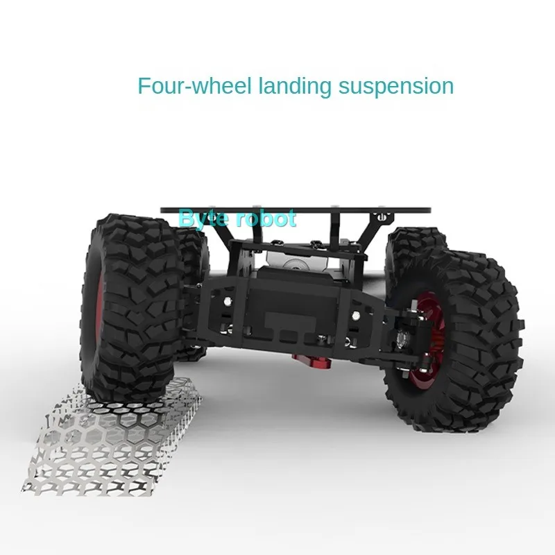 4-8KG Load 4WD Ackerman Robot Car Chassis with Encoder Motor Front Wheel Servo MG996 Steering Chassis Programmable Robot RC Tank