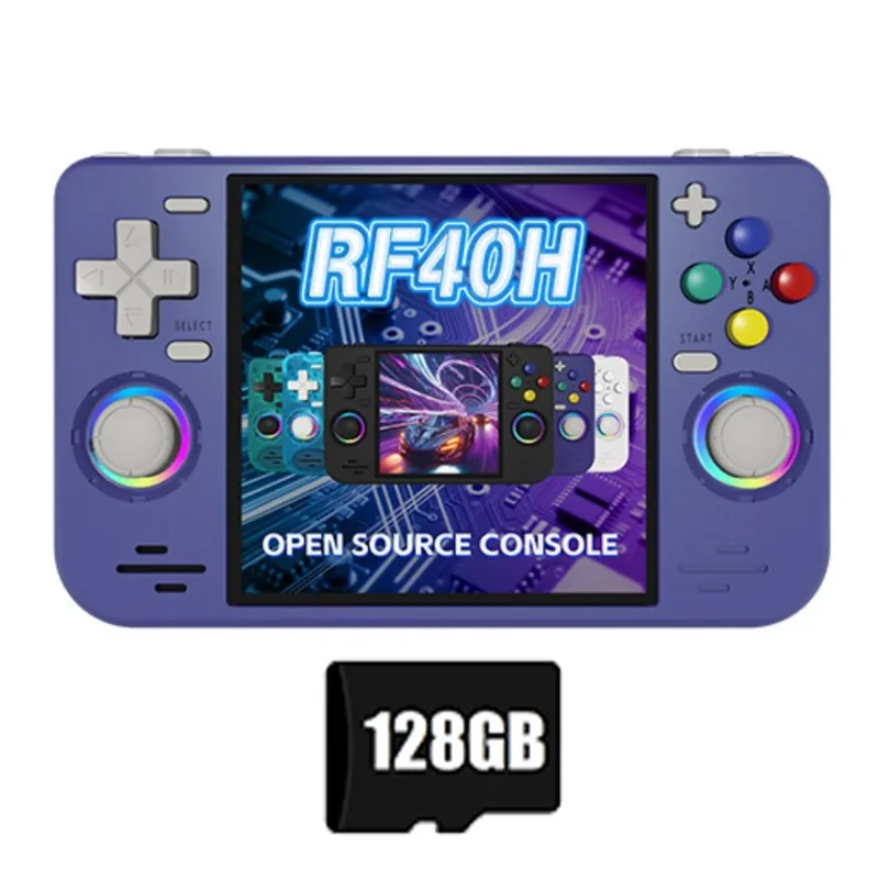 

RF40H 128GB 4.0-Inch IPS Screen Handheld Video Game Console Open Source Wifi Retro Game Console Supports 30+ Emulators-Y41A