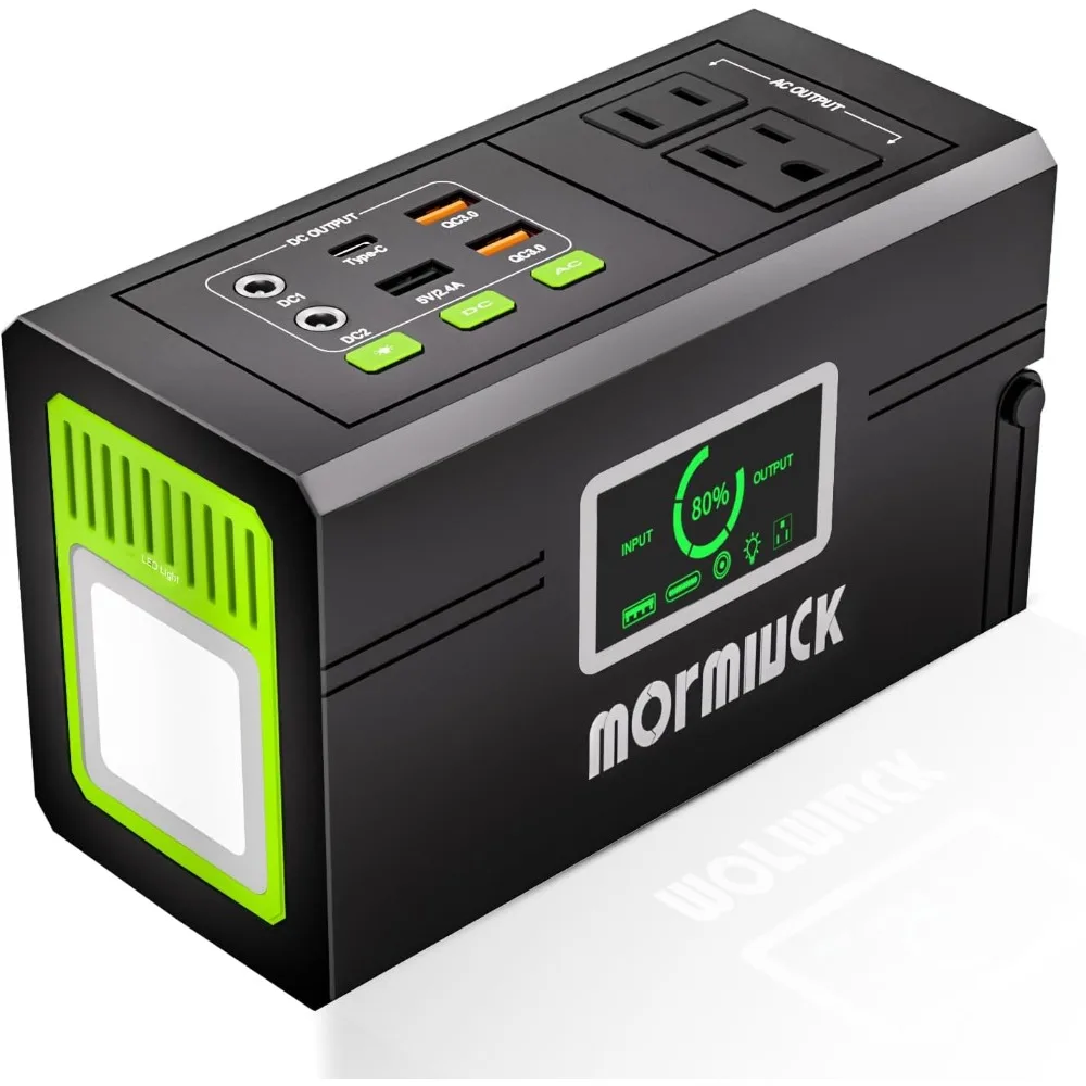 127W Portable Power Station with Peak 150W Output, 88.8Wh Solar Generator, Optional Solar Panel, 110V AC Outlet and USB Type-C P