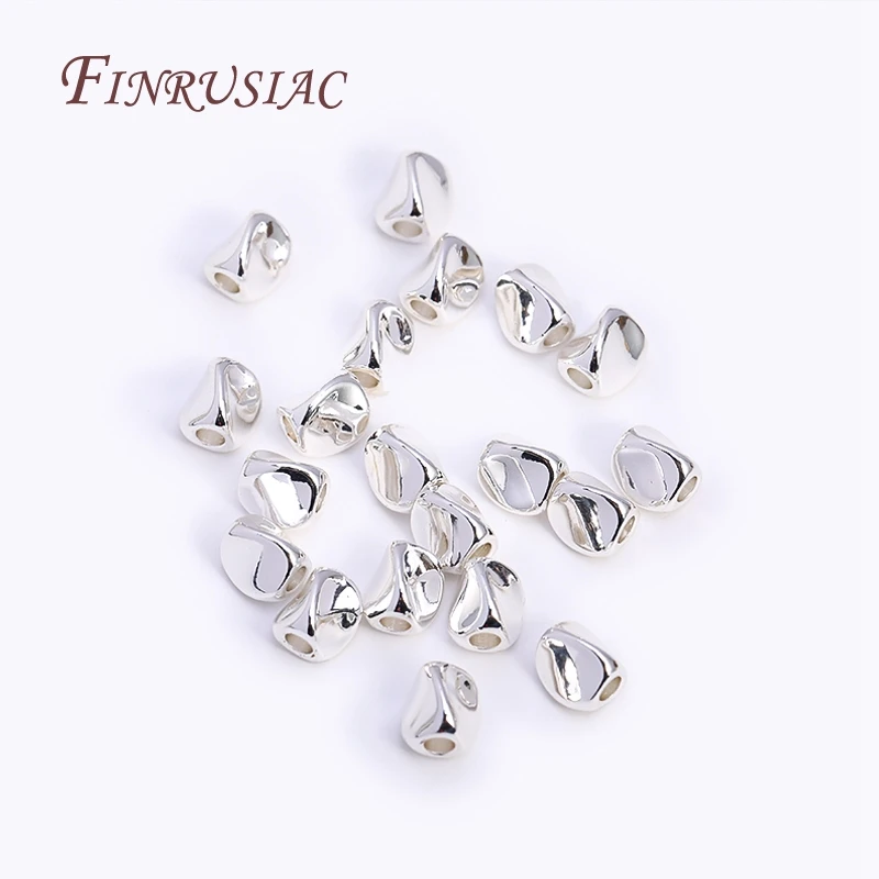 18 Karat vergoldete Twist-Perlen, unregelmäßig facettierte Spacer-Perlen, Messing-Metall perlen für DIY-Halskette Armband Schmuck herstellung – Detail 11