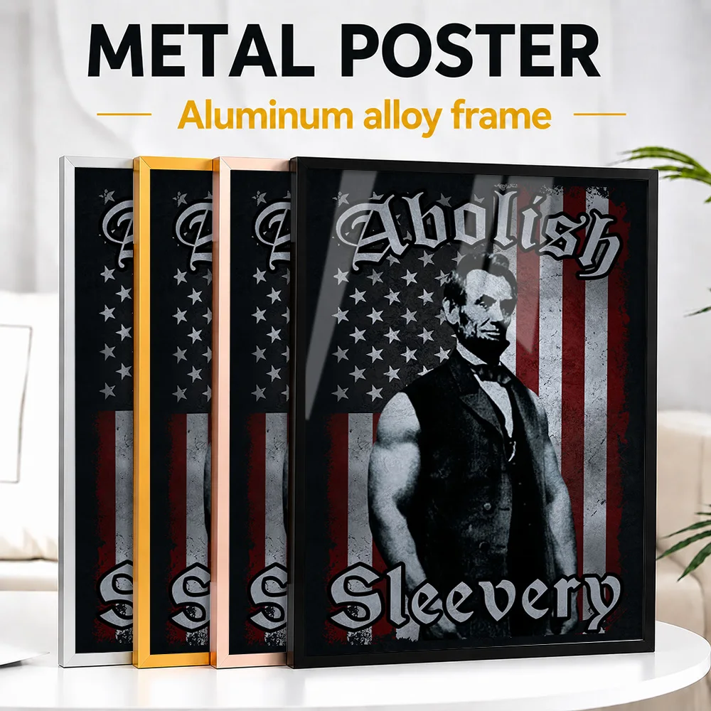 Abolish Sleevery Framed Metal Print Personalized Graphic Design Wall Art For Workout Room And Fitness Studio, Weightlifter Gift