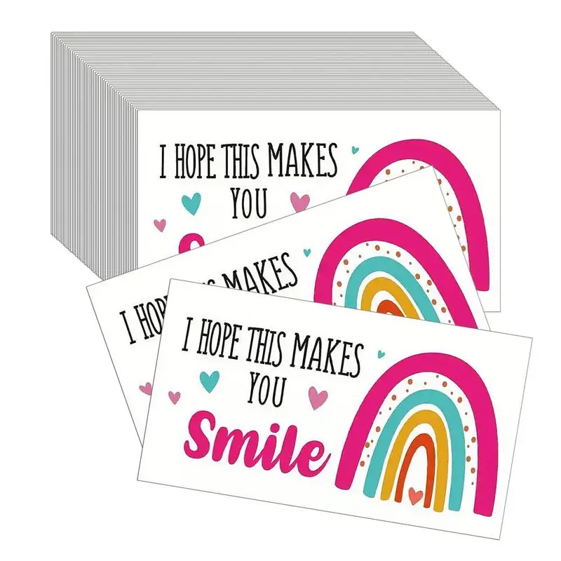 Mini Thank You Cards I Hope This Makes You Smile Multipurpose Mini Cards 50PCS Portable Quick Drying Cards Thickened Cards Set