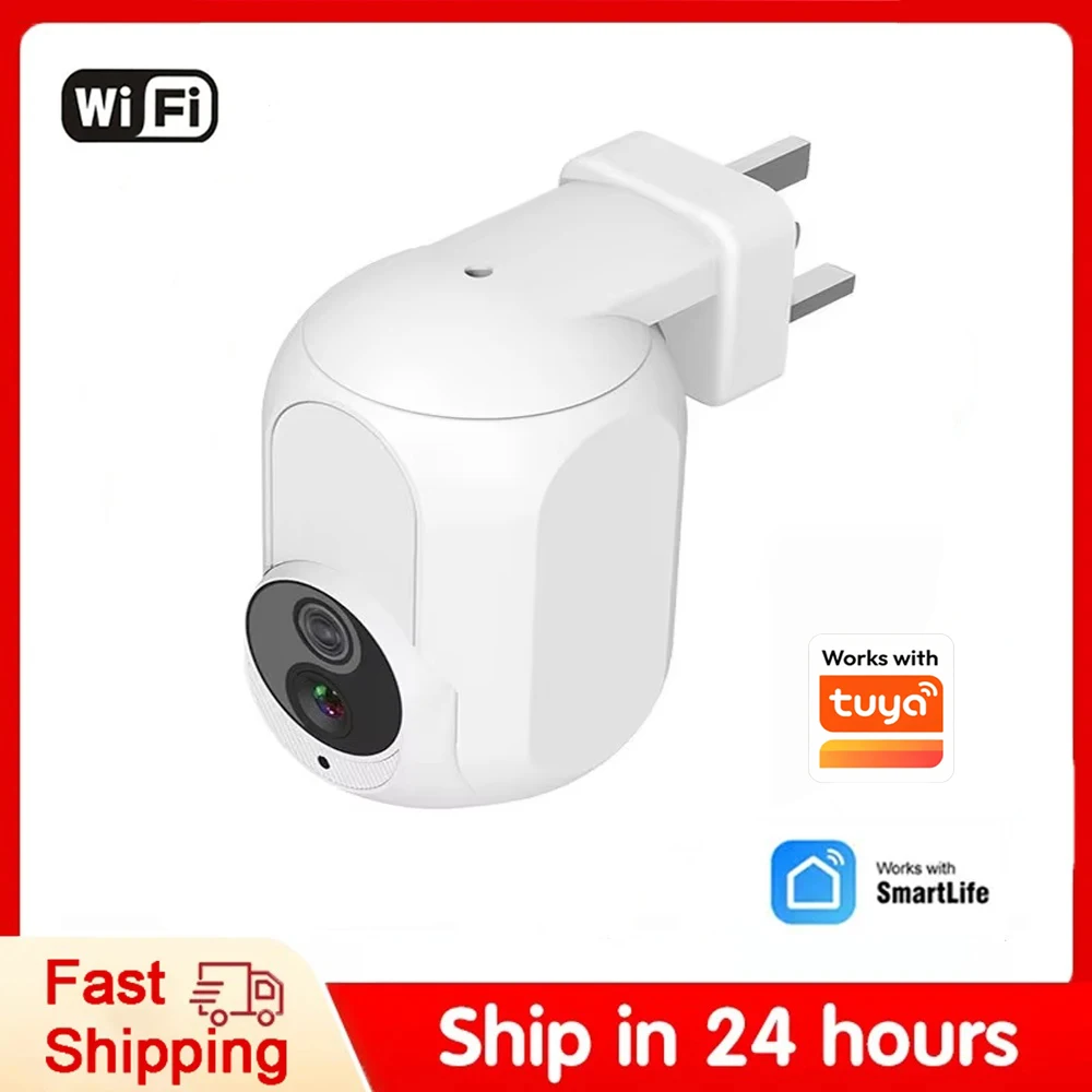 

Настенная Wi-Fi камера 360° ° IP-камеры Wanan 1080P для домашней безопасности и защиты с ночным видением и LED-подсветкой, совместимые с Tuya