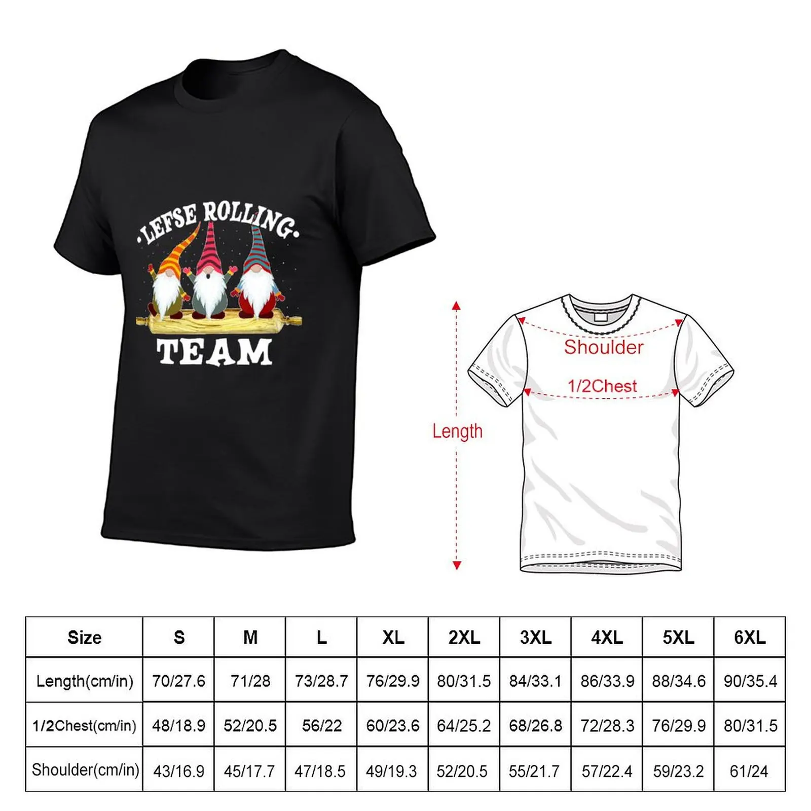 Lefse Rolling Team Nisse Tomte Norway Funny Christmas Gnomes T-Shirt cute clothes summer clothes T-shirt men image 5