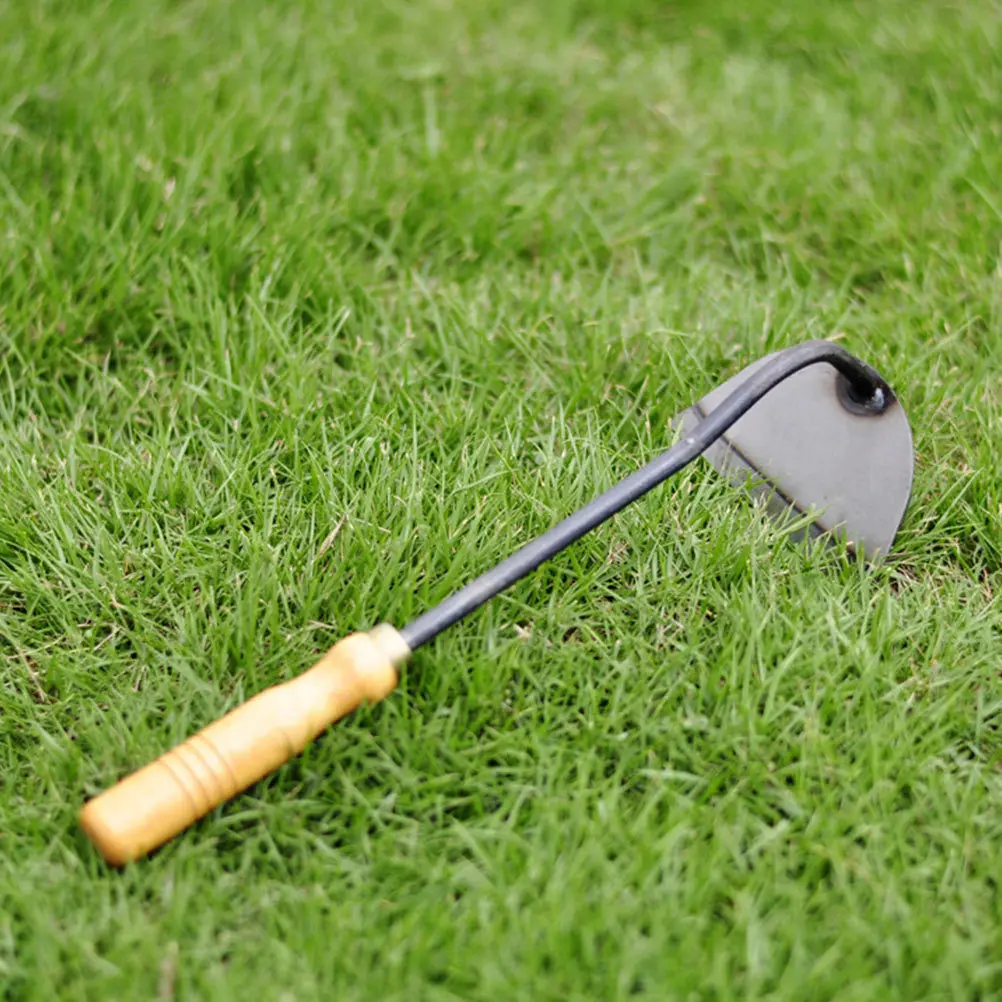 

Wooden Handheld Iron Bent-Neck Garden Hoe Lightweight Durable Handy Tool for Weeding Planting Garden Handheld Hoe